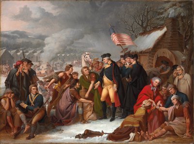 バレーフォージでのジョージワシントン、予備スケッチ、1854年 作： Tompkins Harrison Matteson