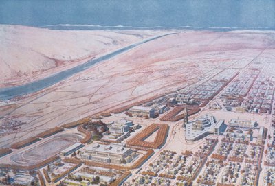 「ラ シテ インダストリエル」のトニー ガルニエ (1869-1948) によって設計された公共サービス 作： Tony Garnier