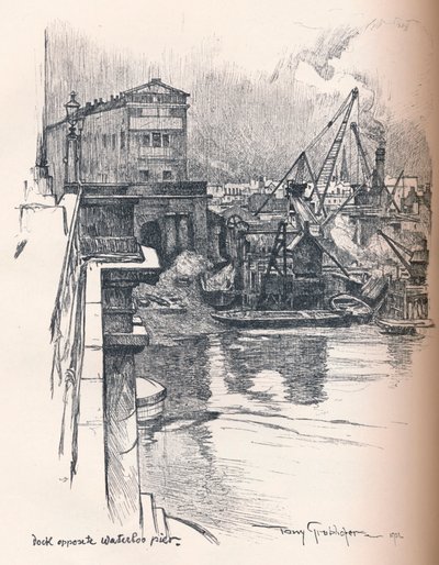 ドックの向かい側のウォータールーピア、c1902 作： Tony Grubhofer