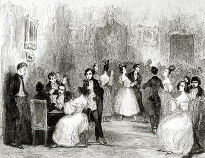 チャールズノディエの家での夕べ（1780-1844）1831 作： Tony Johannot