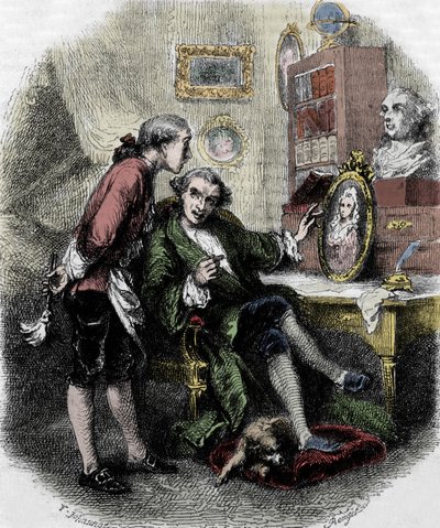 Xavier de Maistreによる「Journey around my room」（1794年）のイラスト。イラスト：Tony Johannot 作： Tony Johannot