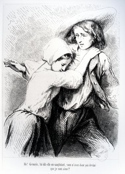 ジョージサンドによる1851年の「悪魔のプール」からのマリーとジャーメイン 作： Tony Johannot