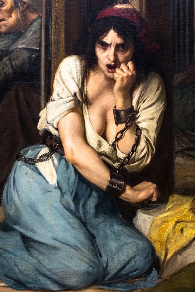 1795年、サルペトリエールで精神異常者を解放するピネル医師 作： Tony Robert-Fleury