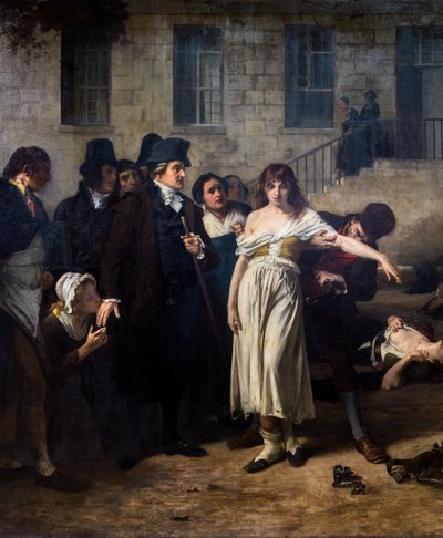 1795年、サルペトリエールで精神異常者を解放するピネル医師 作： Tony Robert Fleury