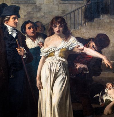 1795年、サルペトリエールで精神異常者を解放するピネル医師 作： Tony Robert Fleury