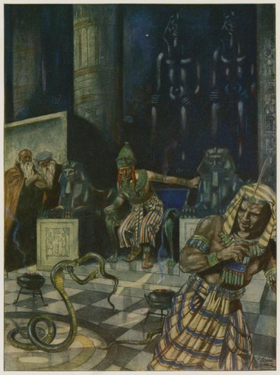 アーロンの杖が床を横切り、知る人の蛇へと滑り込み、飲み込んだ 作： Tony Sarg