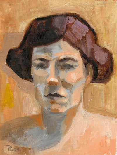 瞑想する女性の肖像 作： Tore Bahnson
