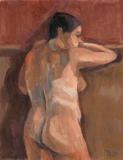 傾いた裸体の彫像 作： Tore Bahnson