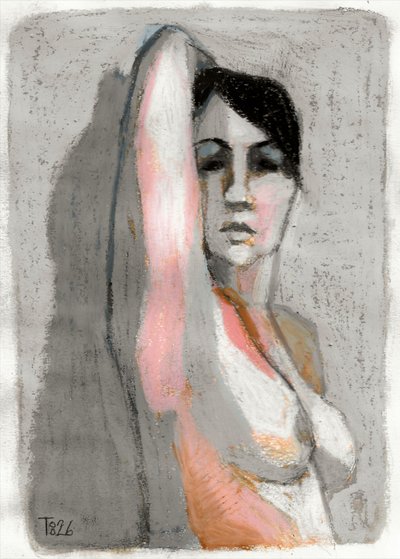 物思いにふける人物画 作： Tore Bahnson