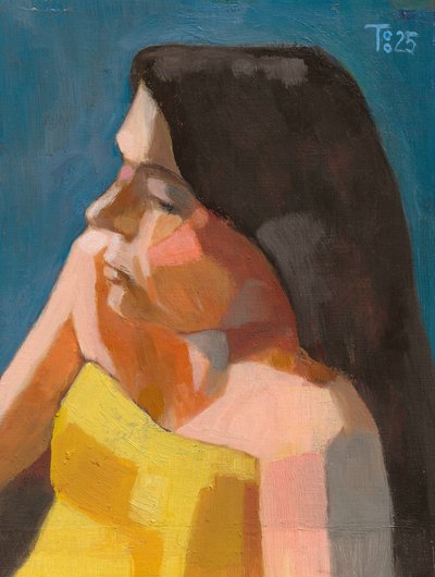 物思いにふける女性の横顔 作： Tore Bahnson