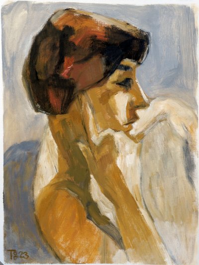 思慮深い女性のプロフィール 作： Tore Bahnson