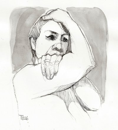 思索にふける女性 作： Tore Bahnson