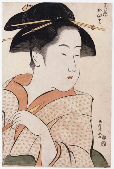 たばこパイプを持った高島屋のおひさの胸像 作： Torii Kiyomasa