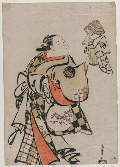 1710年代半ば、花形師としての藤村半田ゆ。 作： Torii Kiyomasu