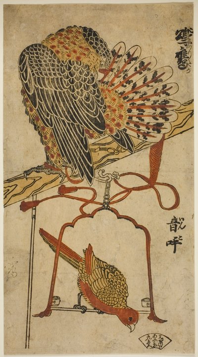 ハイタカとコンゴウインコ (ハイタカとコンゴウインコ) 作： Torii Kiyomasu I