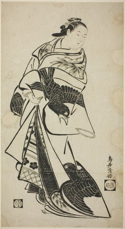 女性の立ち姿 作： Torii Kiyomasu I
