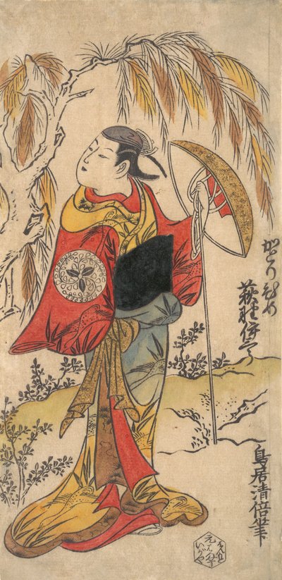 香取姫役の俳優荻野伊三郎。 1734年頃。 1734年。 作： Torii Kiyomasu I