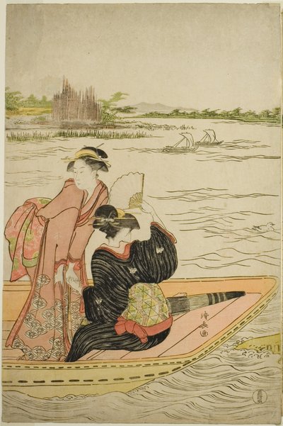 隅田川のフェリー 作： Torii Kiyonaga