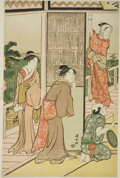 品川遊郭でのパーティー 作： Torii Kiyonaga
