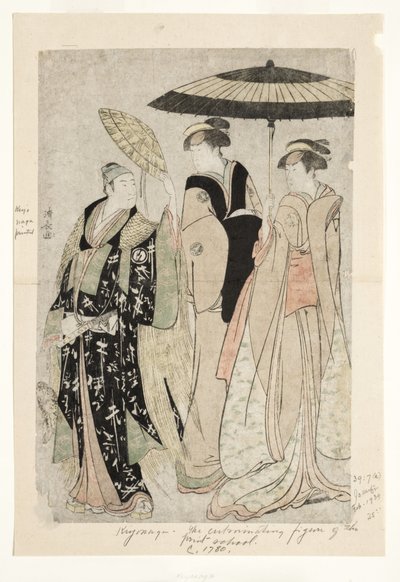 劇中の俳優内内日向小島、中村劇場、XI1784、1784（木版） 作： Torii Kiyonaga