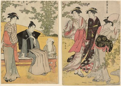 連載「風俗東の錦」より 萩寺の行楽 作： Torii Kiyonaga