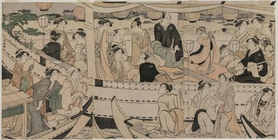 隅田川で舟遊び 作： Torii Kiyonaga