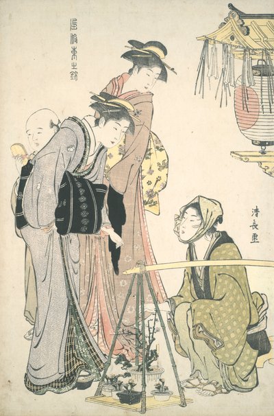 鉢植えを買う：東洋のブロケード 作： Torii Kiyonaga
