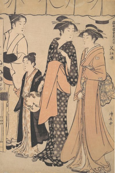 中津での冷却、1782年。 作： Torii Kiyonaga