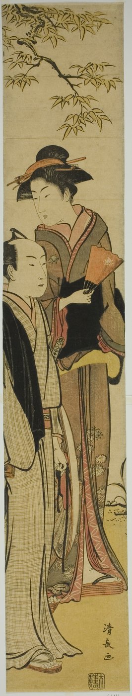 木の下のカップル 作： Torii Kiyonaga