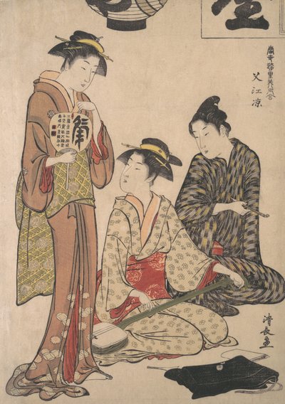 中洲の夕涼み（1782-83年頃）。 作： Torii Kiyonaga