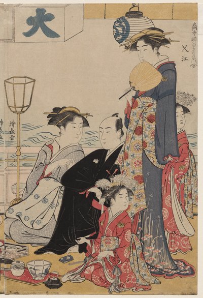 快楽の現代美人画集より 中洲の水辺の遊戯 作： Torii Kiyonaga