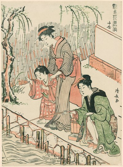 釣り、シリーズ「花形花風俗十組」より 作： Torii Kiyonaga