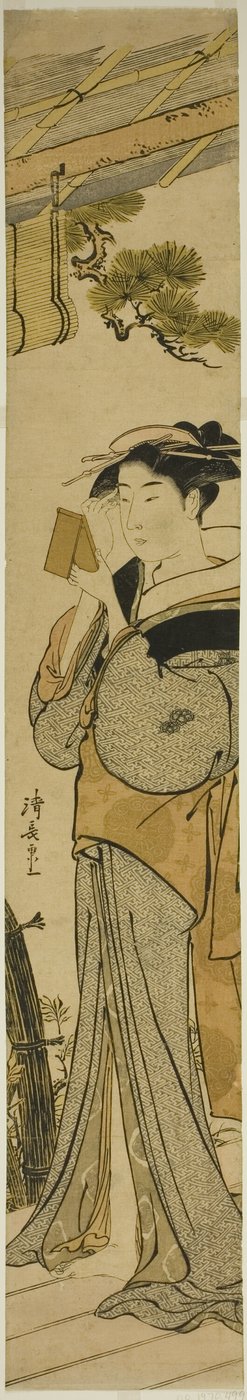 化粧をする芸者 作： Torii Kiyonaga