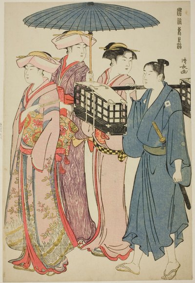 連載「風俗東錦」より ピクニックに行く 作： Torii Kiyonaga