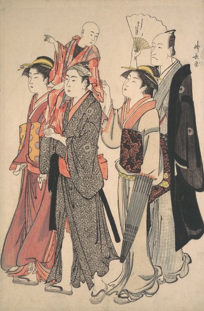 市川團十郎 5 世とその家族、1782 年。 作： Torii Kiyonaga