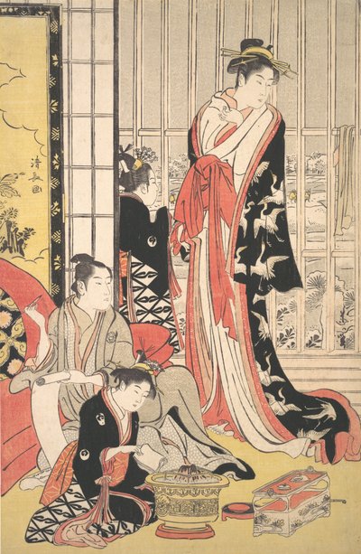 室内風景、1788年頃 作： Torii Kiyonaga