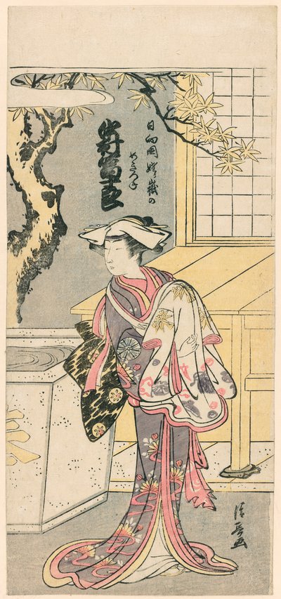 中村 と未ジュロ 位 あｓ あ フェまぇ フォｘ 員 テェ Ｓせね ｆろｍ テェ Ｐァｙ、 地ご 鳥居 飛び入り ぎつね （中村 と未ジュロ の ヒュが の 国 姥ヶ岳 の 女狐） 作： Torii Kiyonaga