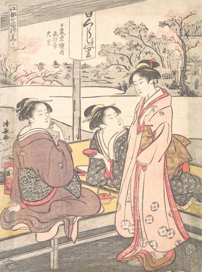 日暮里 系内 恵比寿ーだいこく、 か。 １７９３。 作： Torii Kiyonaga