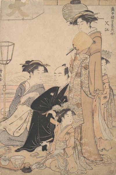 天明2年（1782年）頃、江戸の地名であるサシエ。 作： Torii Kiyonaga