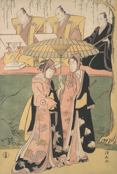 ショサ法の一場面。 1788年。 作： Torii Kiyonaga