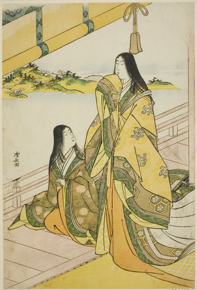 清少納言とその伴侶 無題の女官シリーズより 作： Torii Kiyonaga