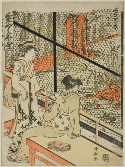 下谷 「茶屋十景」より 作： Torii Kiyonaga