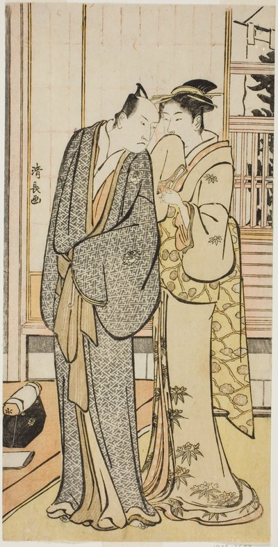 役者の私生活を描いた無題のシリーズより 作： Torii Kiyonaga