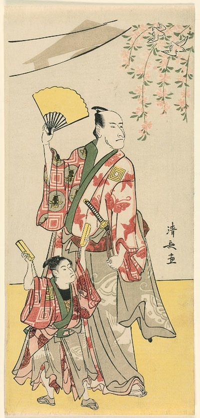 五代目市川團十郎と四代目市川海老三 作： Torii Kiyonaga