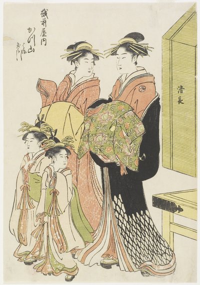 18世紀後半〜19世紀初頭の越前屋の遊女・勝山 作： Torii Kiyonaga