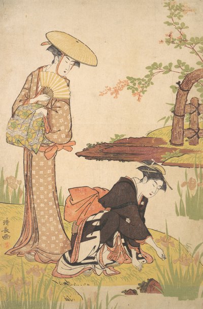 アイリスガーデン、カリフォルニア州。 1784年。 作： Torii Kiyonaga