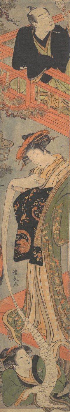 ラブレター、18世紀後半。 作： Torii Kiyonaga