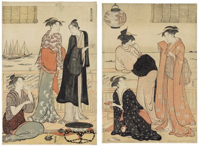 南十二講 六月 茶屋の夕涼み 作： Torii Kiyonaga