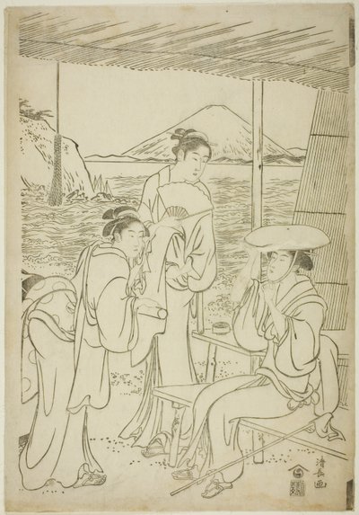 江ノ島への来訪者 作： Torii Kiyonaga