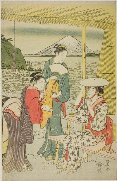 江ノ島への来訪者 作： Torii Kiyonaga